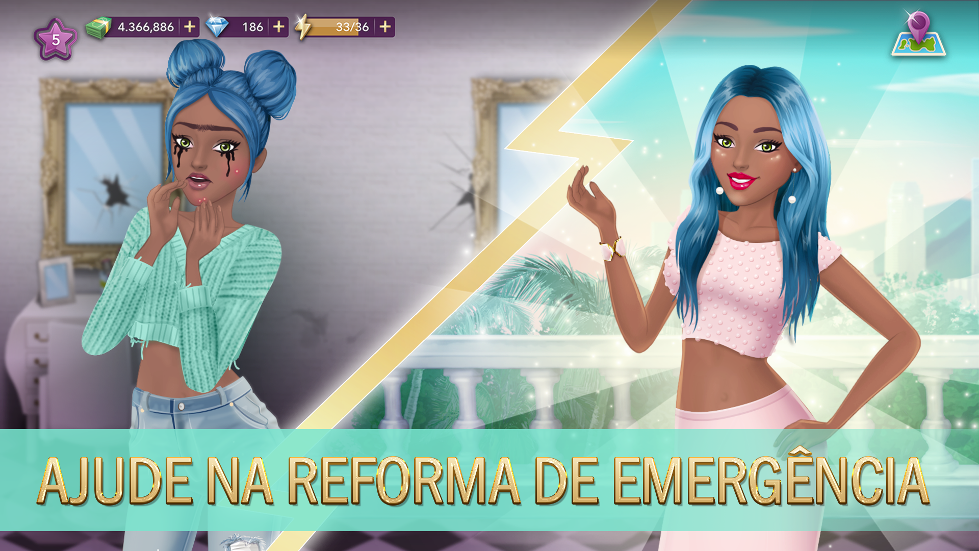 Captura de Tela do Jogo África Glam: Moda e Drama