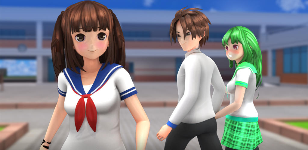 Banner of School Love Life: Anime Games 12.0