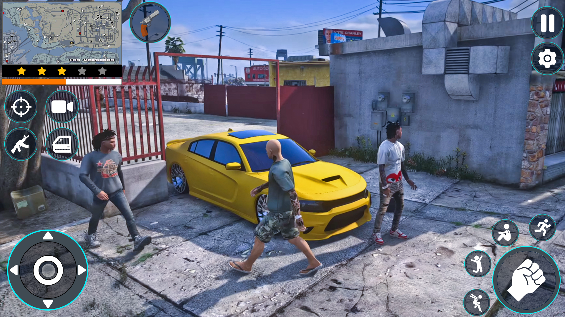 Captura de Tela do Jogo Crime Gangster condução carro