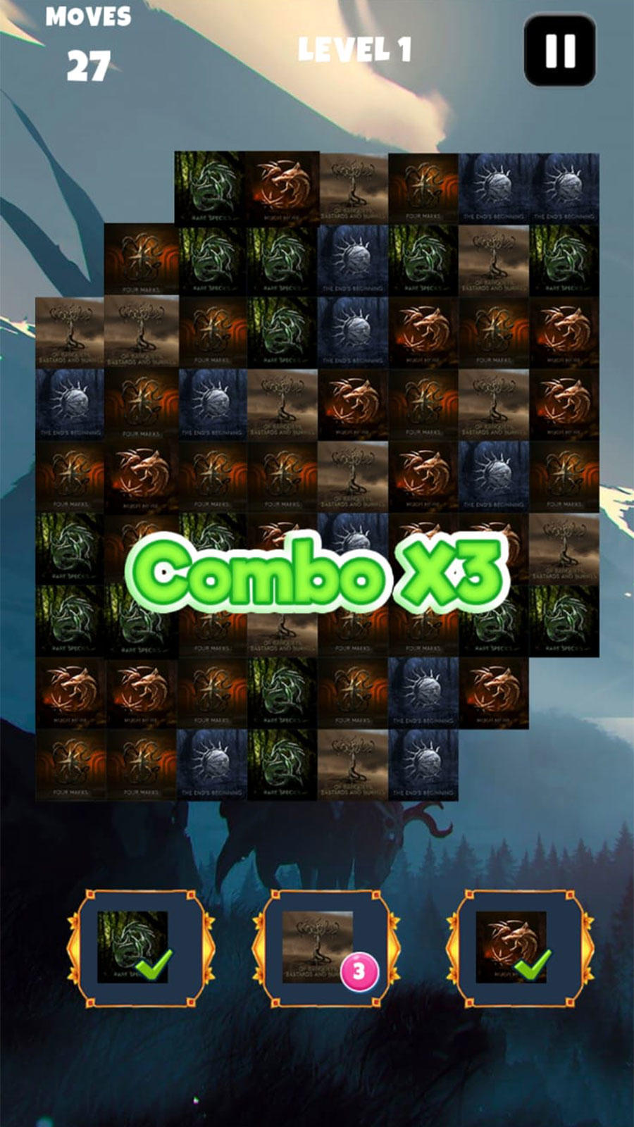 Match 3 - The Witcher Game Game Screenshot