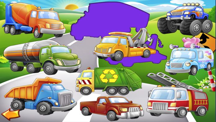 Screenshot of Trucks and Things That Go Puzzle Game