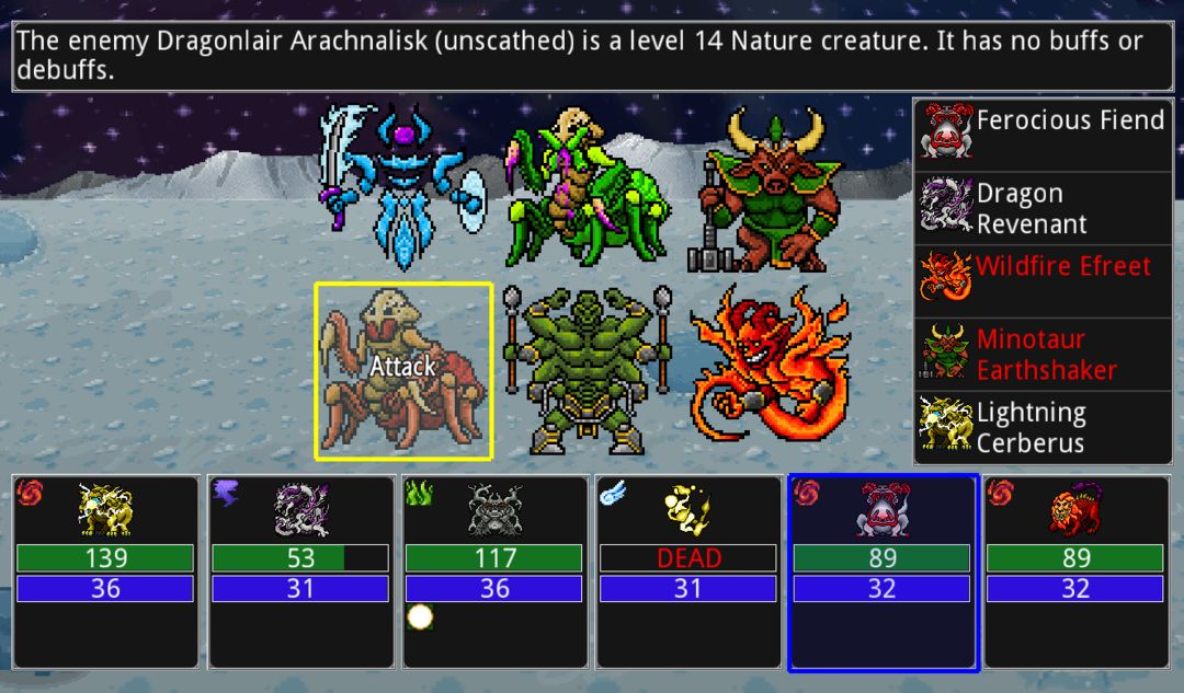 Screenshot of Siralim 2 (Monster Taming RPG)