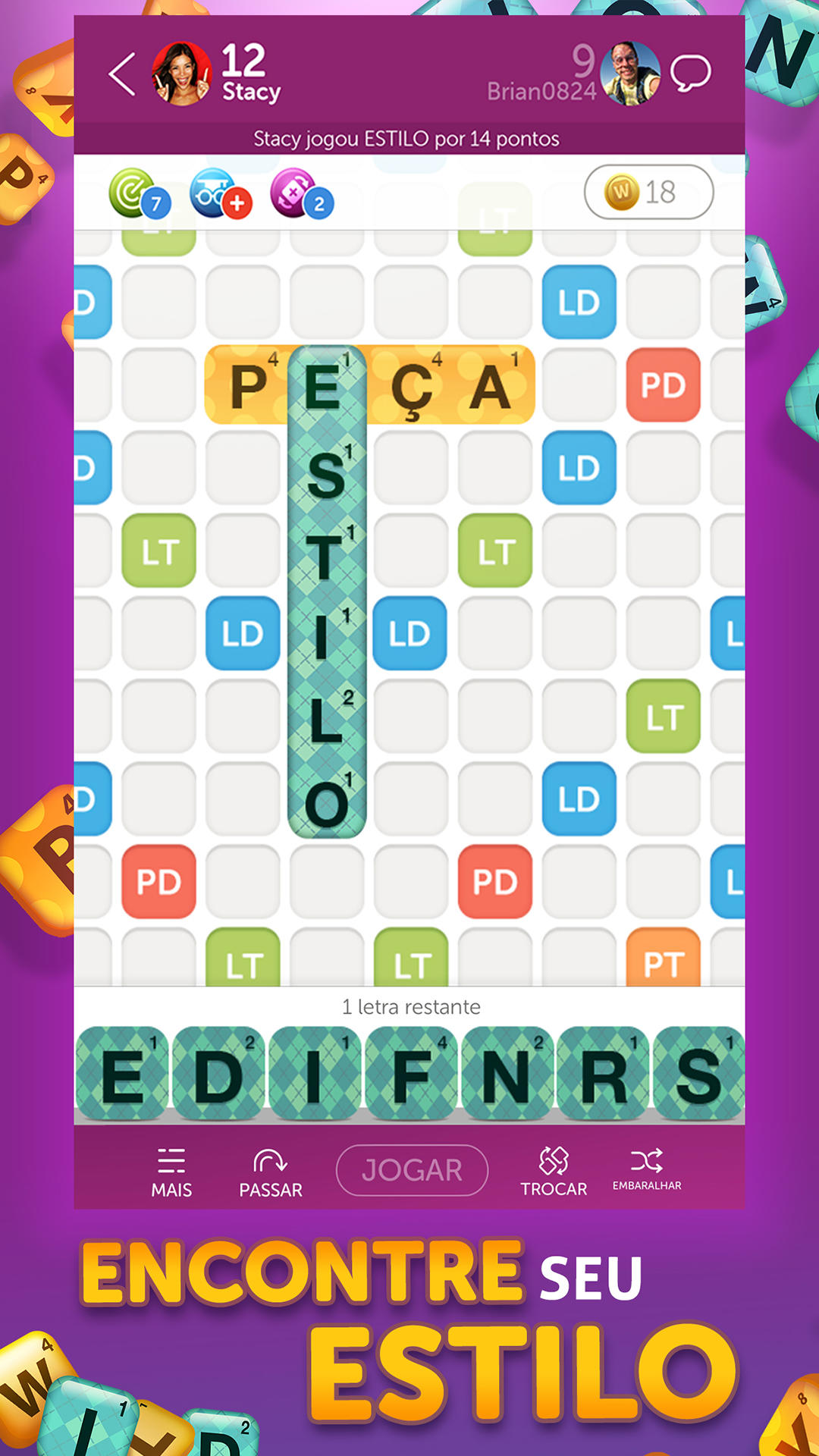 Captura de Tela do Jogo Words With Friends