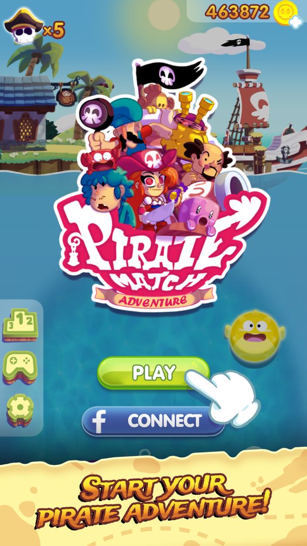 Pirate Match 3 Adventure Treas ภาพหน้าจอเกม