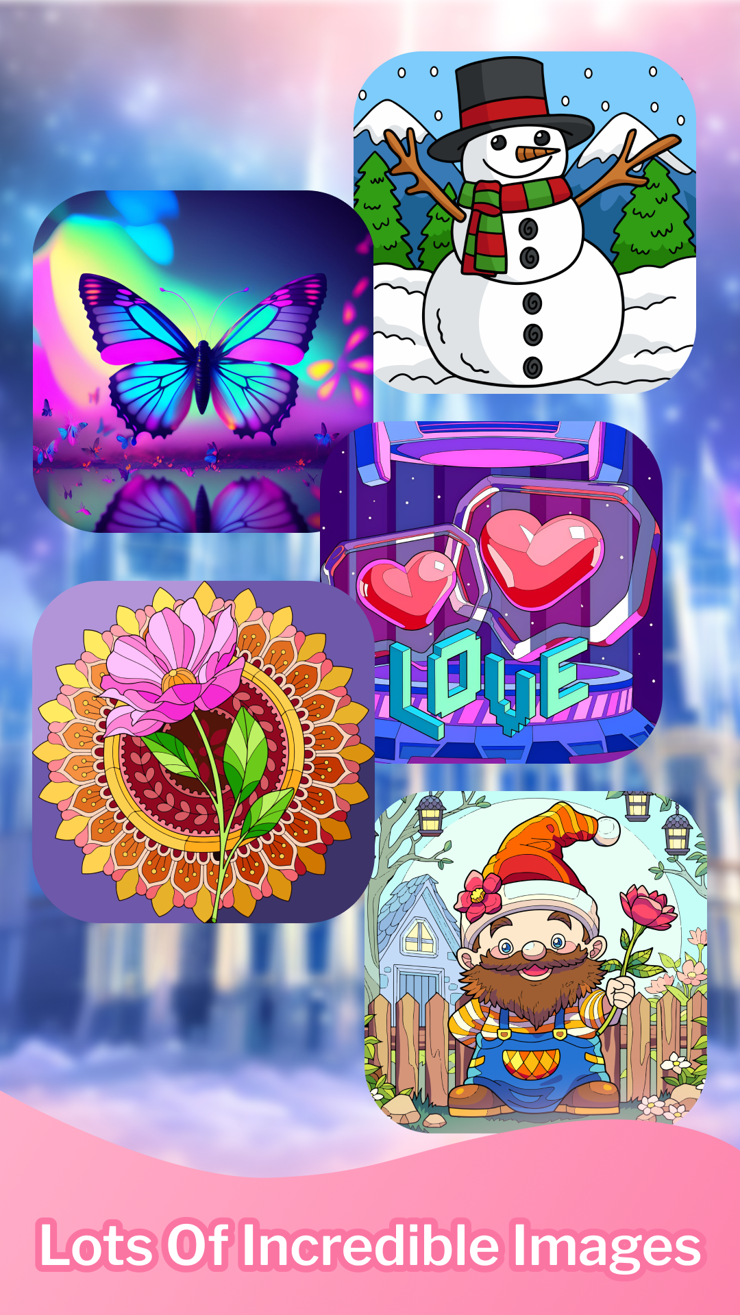 Color Book 500 Animals Flowers Game Screenshot