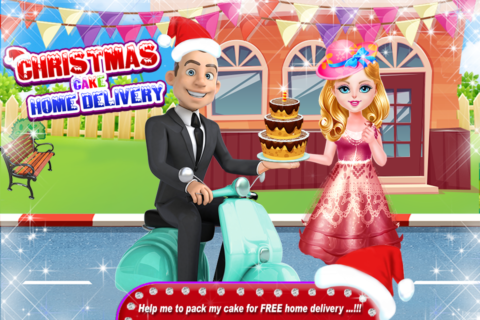 Christmas Cake Maker Factory-Free Home Delivery Game Screenshot