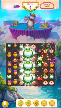 Hippo Friends Animal Match 3 게임 스크린샷