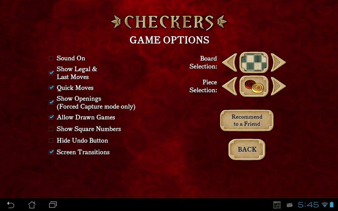 Checkers Pro 게임 스크린 샷