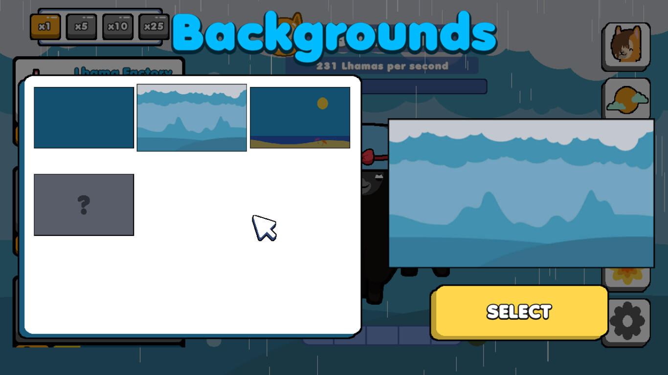 Screenshot of Lhama Clicker Prologue