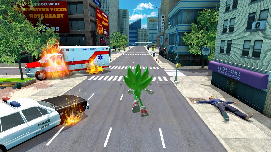 Hedgehog blue Rope Hero Game Screenshot