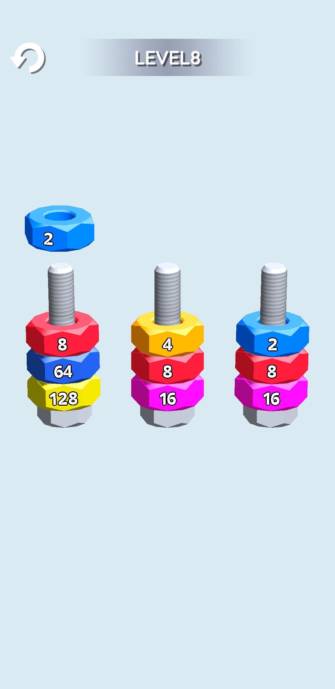 Nuts And Bolts Sort 2048 Game Screenshot