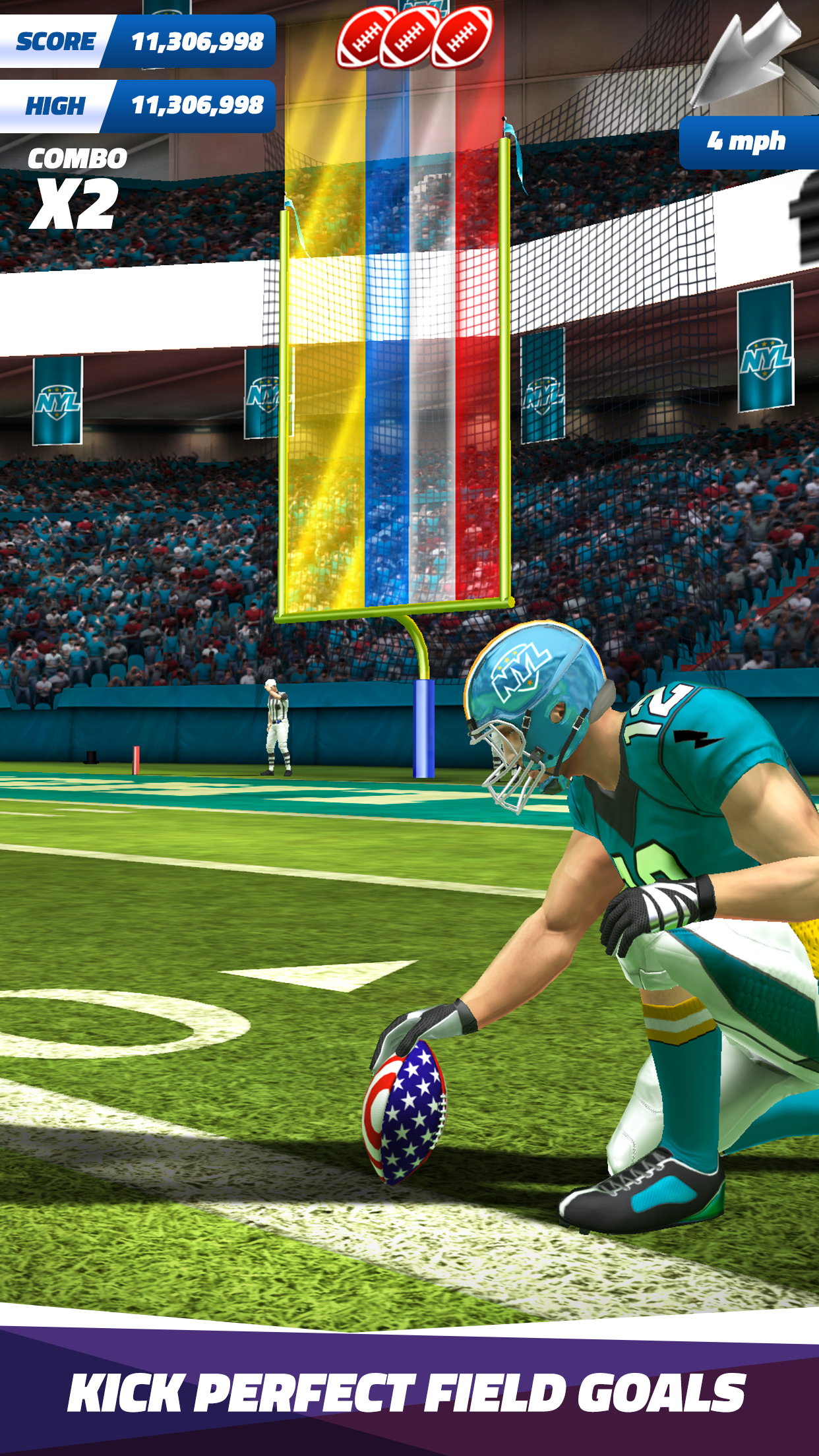 Flick Field Goal 25 Game Screenshot