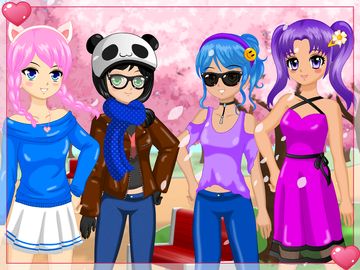 Anime Date Dress Up Girls Game Game Screenshot