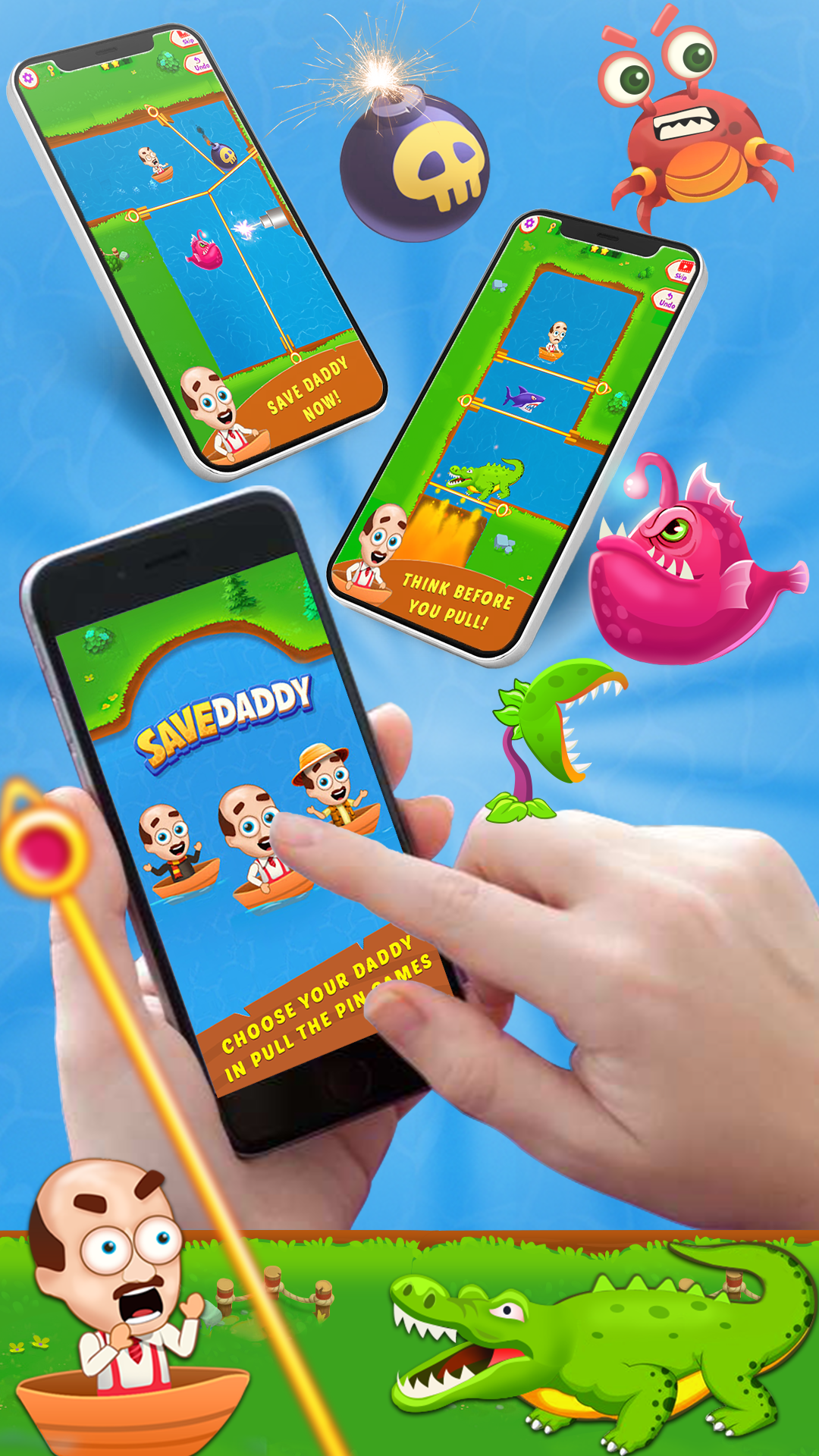 Pull the Pin - Save Daddy Game Screenshot
