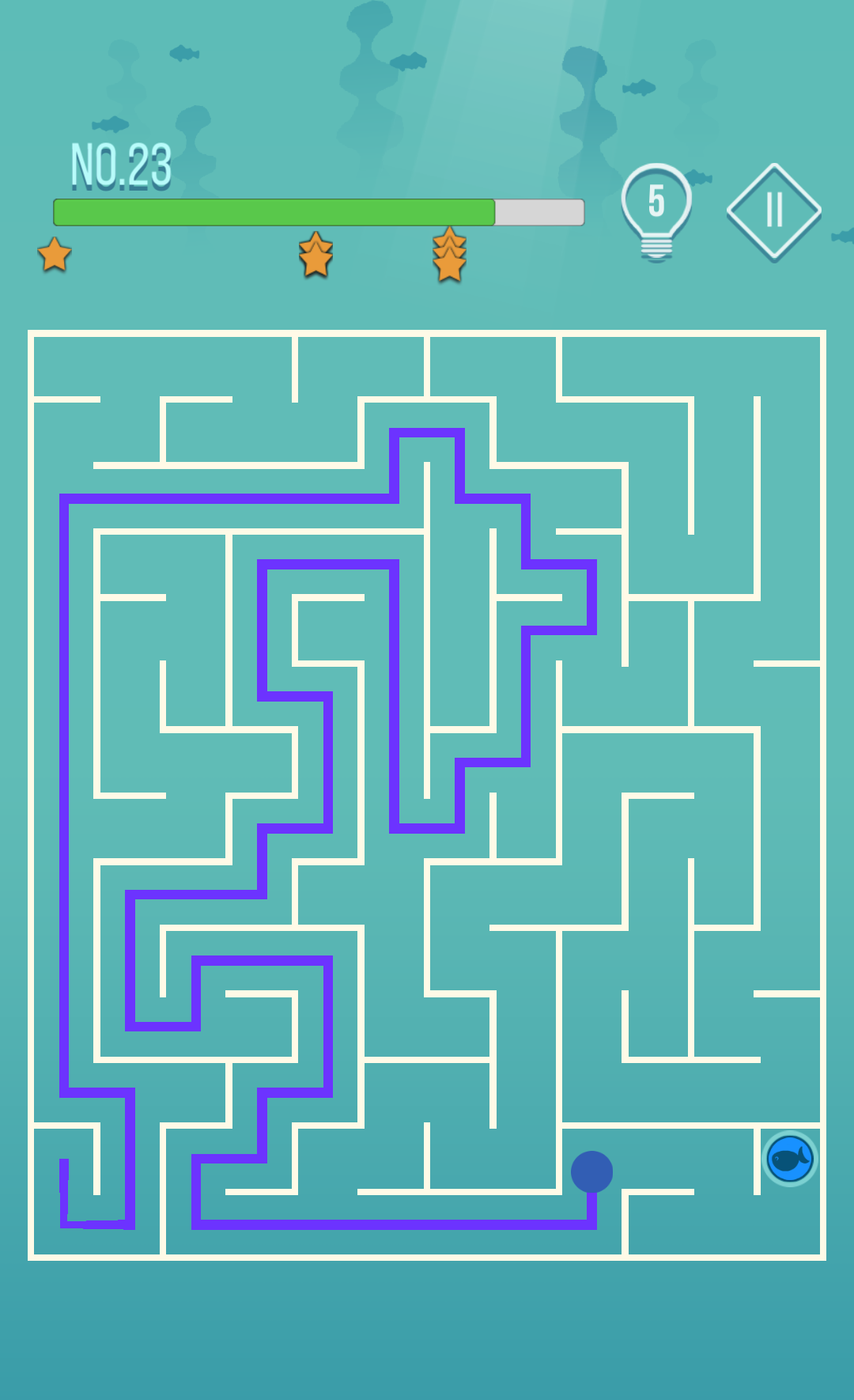 미로찾기-고래와 물고기들 게임 스크린샷