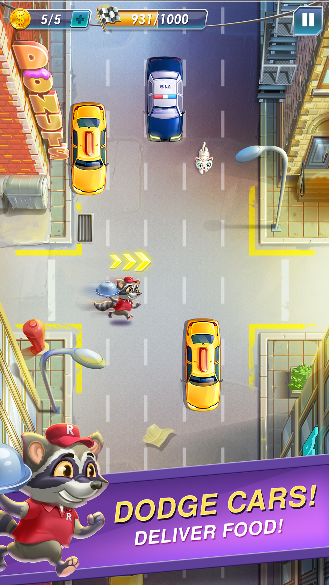 Raccoon Pizza Rush Game Screenshot