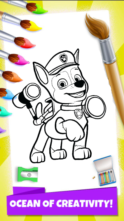 Paw Patron Coloring Game Game Screenshot