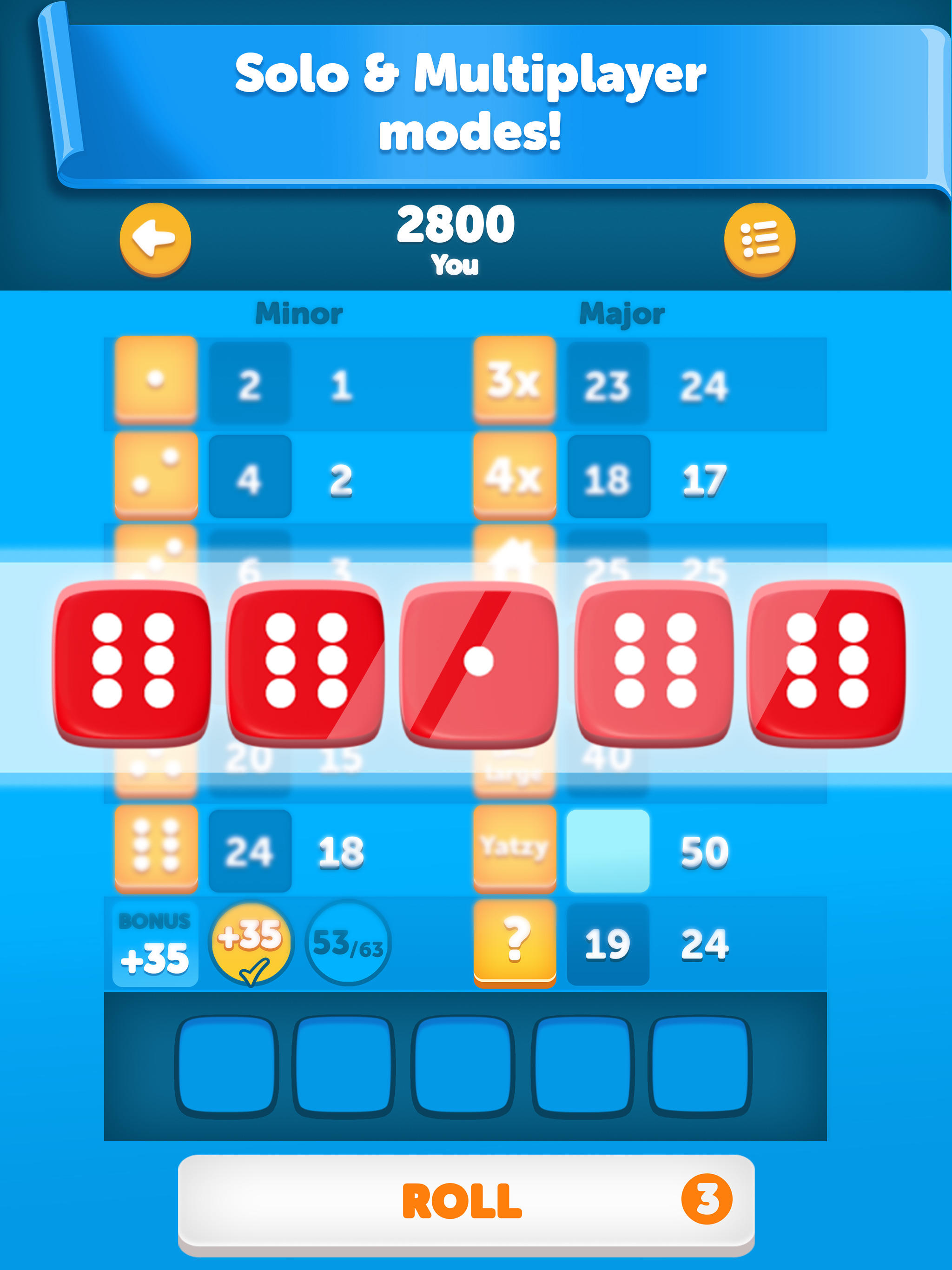 Yatzy Classic Game Screenshot