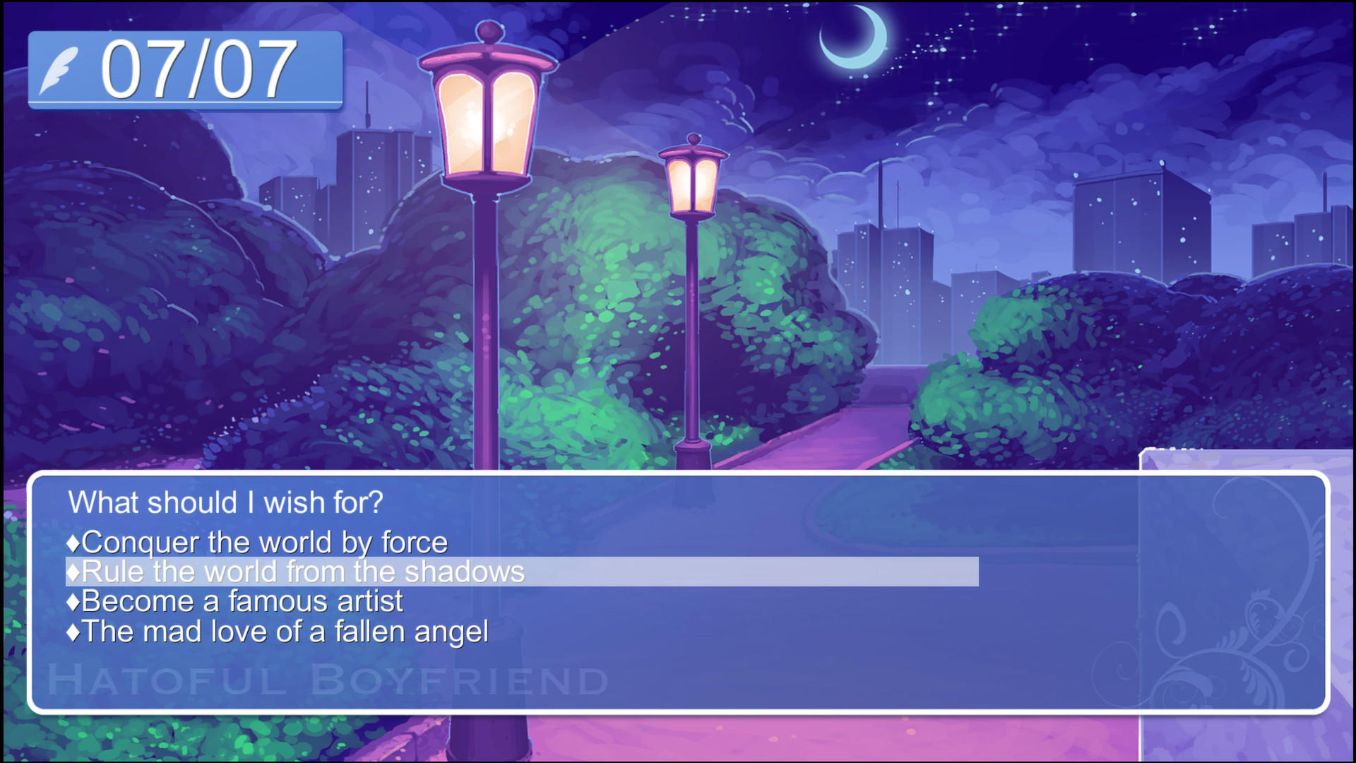 Hatoful Boyfriend ゲームのスクリーンショット