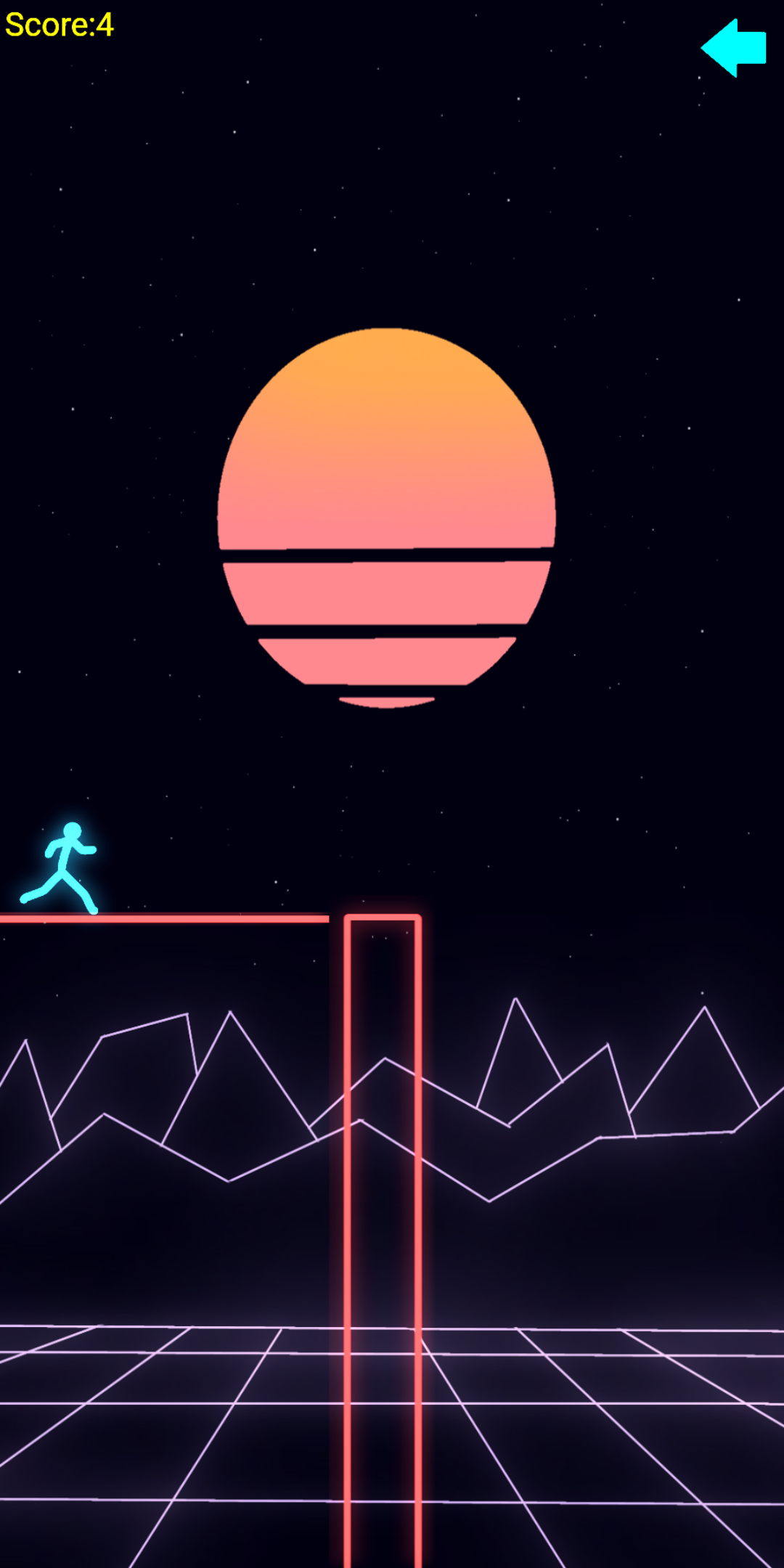 Neon Stickman Hero Bridge ゲームのスクリーンショット