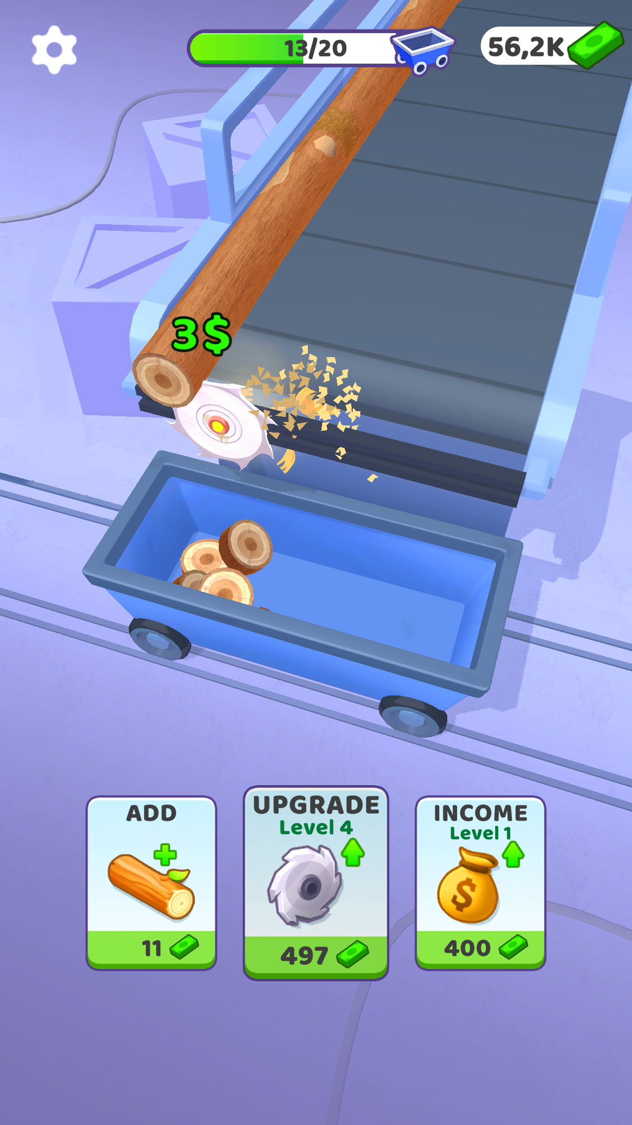 Idle Cutter: Wood Slice Game Screenshot