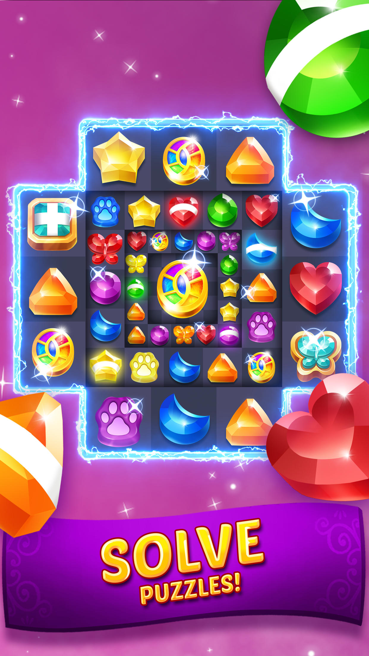 Genies & Gems - Match 3 Game Game Screenshot