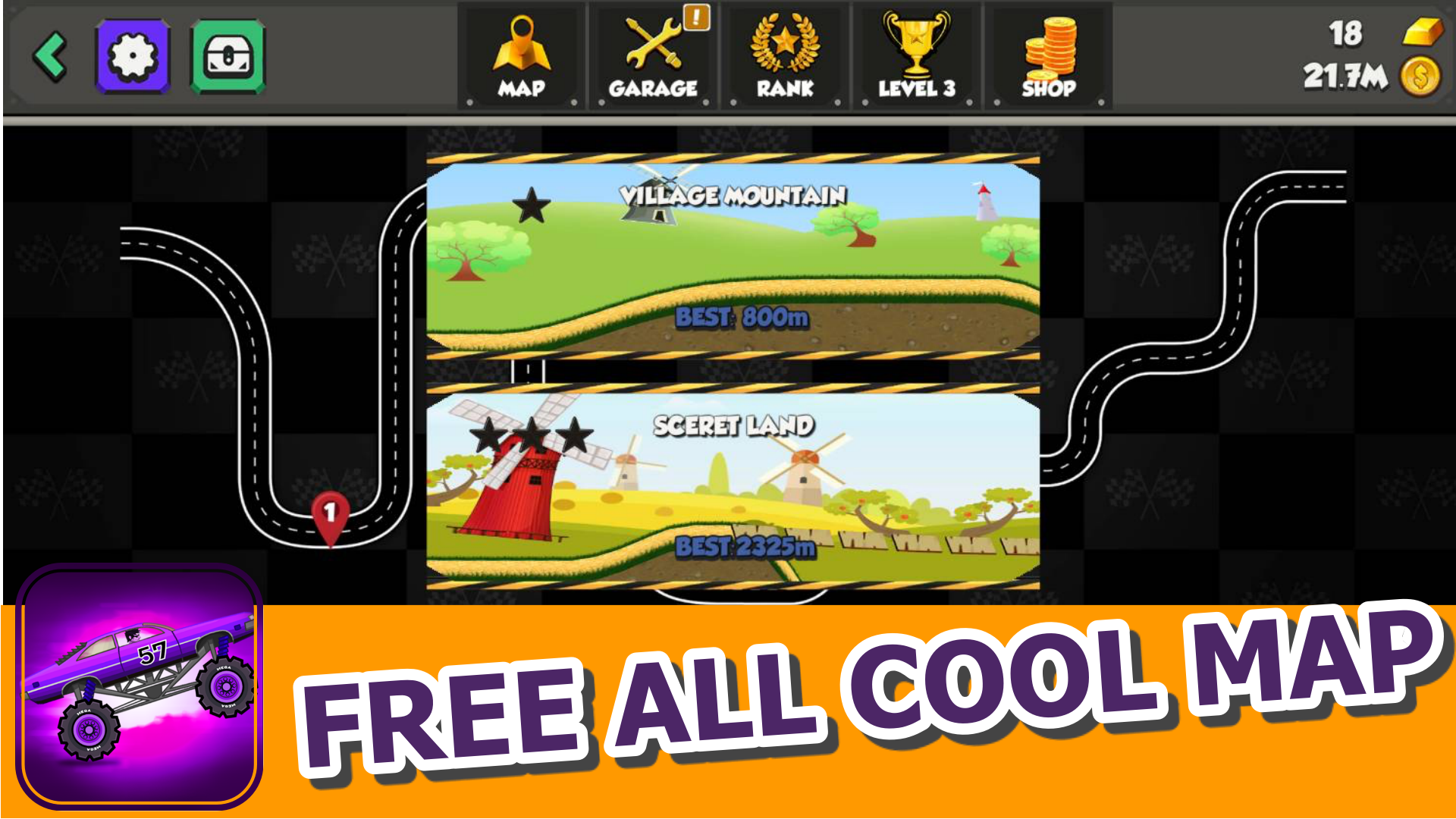 Car Hill : 4x4 Climb Racing 게임 스크린샷