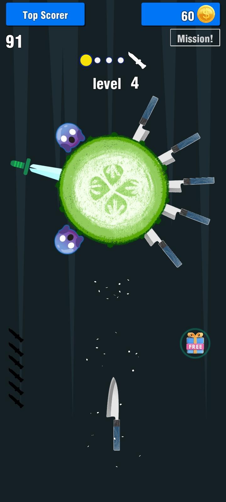 Knife play aim skill game Game Screenshot