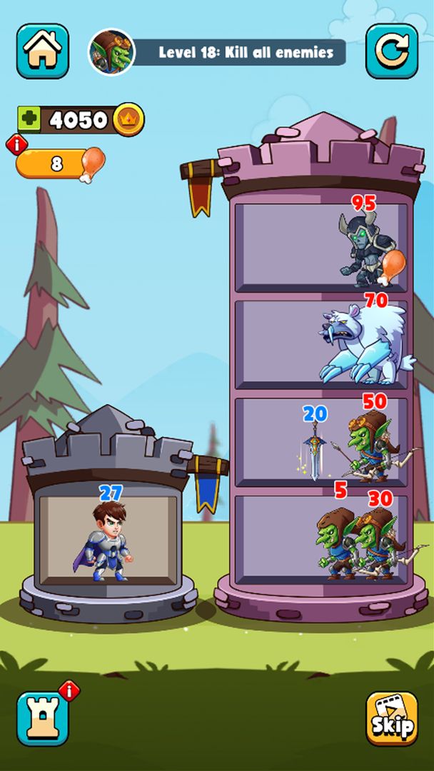 Hero Tower Wars - 퍼즐 병합 게임 스크린 샷