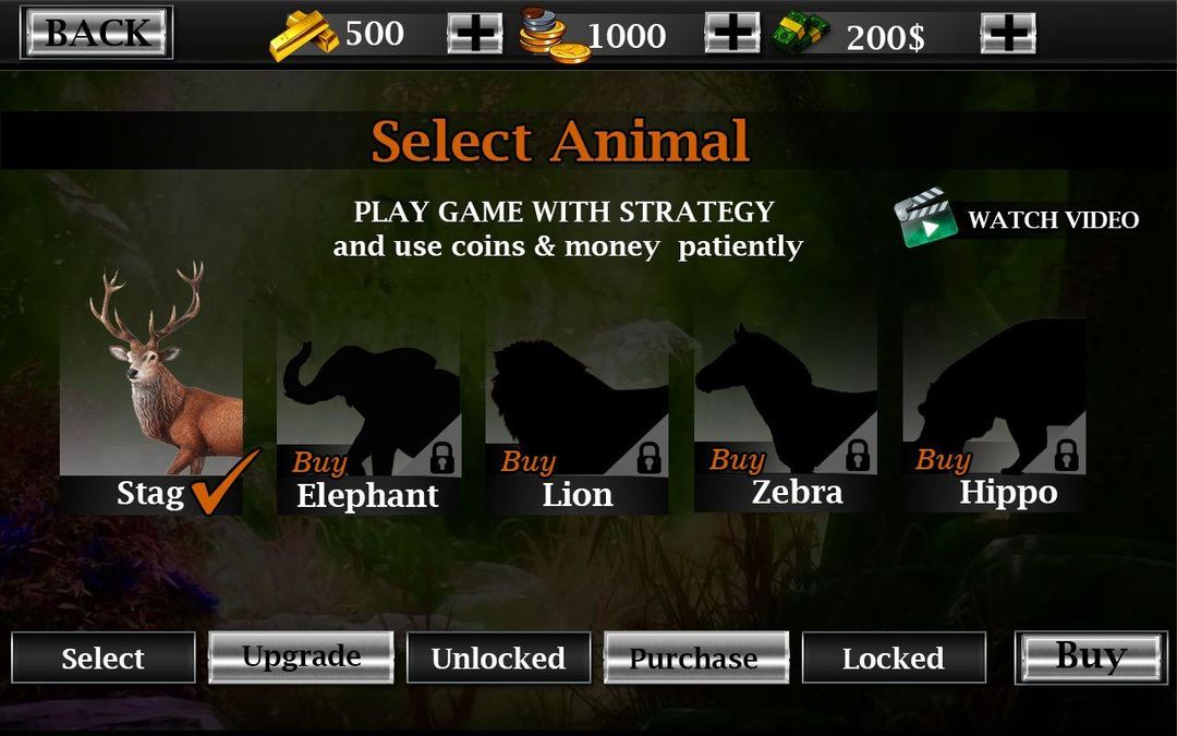 숲 동물 공격 사냥꾼 모험 게임 스크린 샷