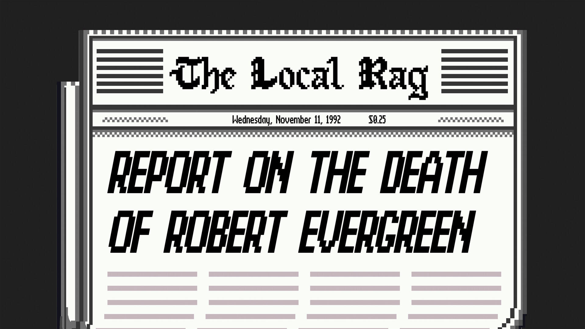 Report on the Death of Robert Evergreen screenshot game
