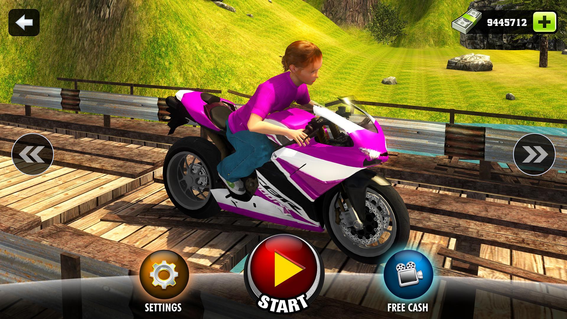 Kids Downhill Mountain Motorbi Game Screenshot