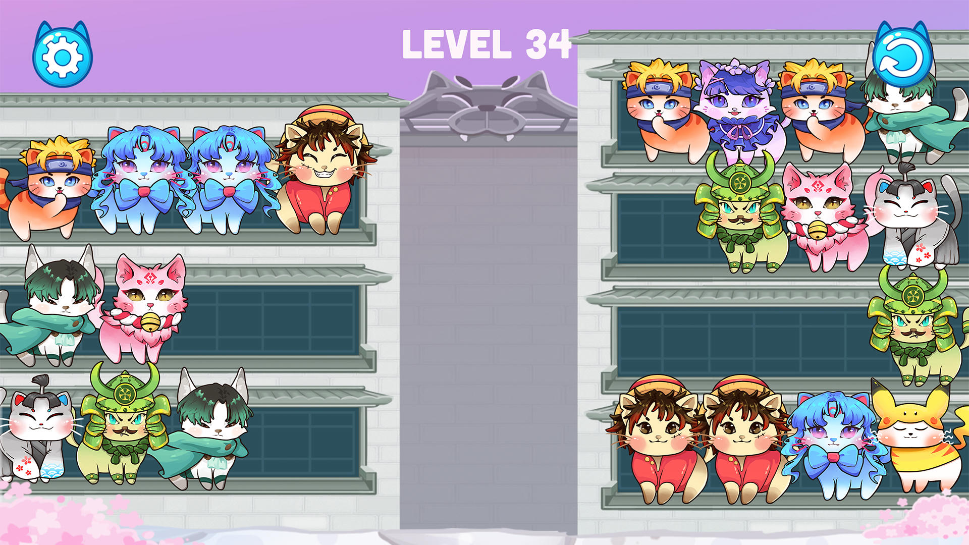 猫の並べ替え色：クラシックパズル ゲームのスクリーンショット