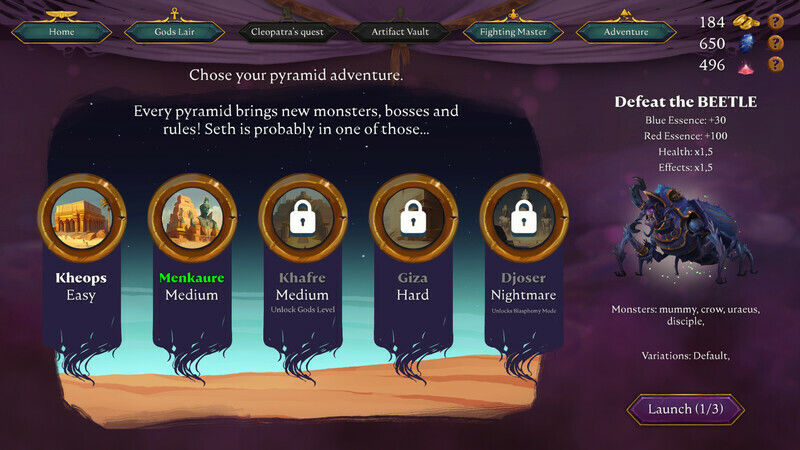 Screenshot of Creeping Deck: Pharaoh's Curse Prologue