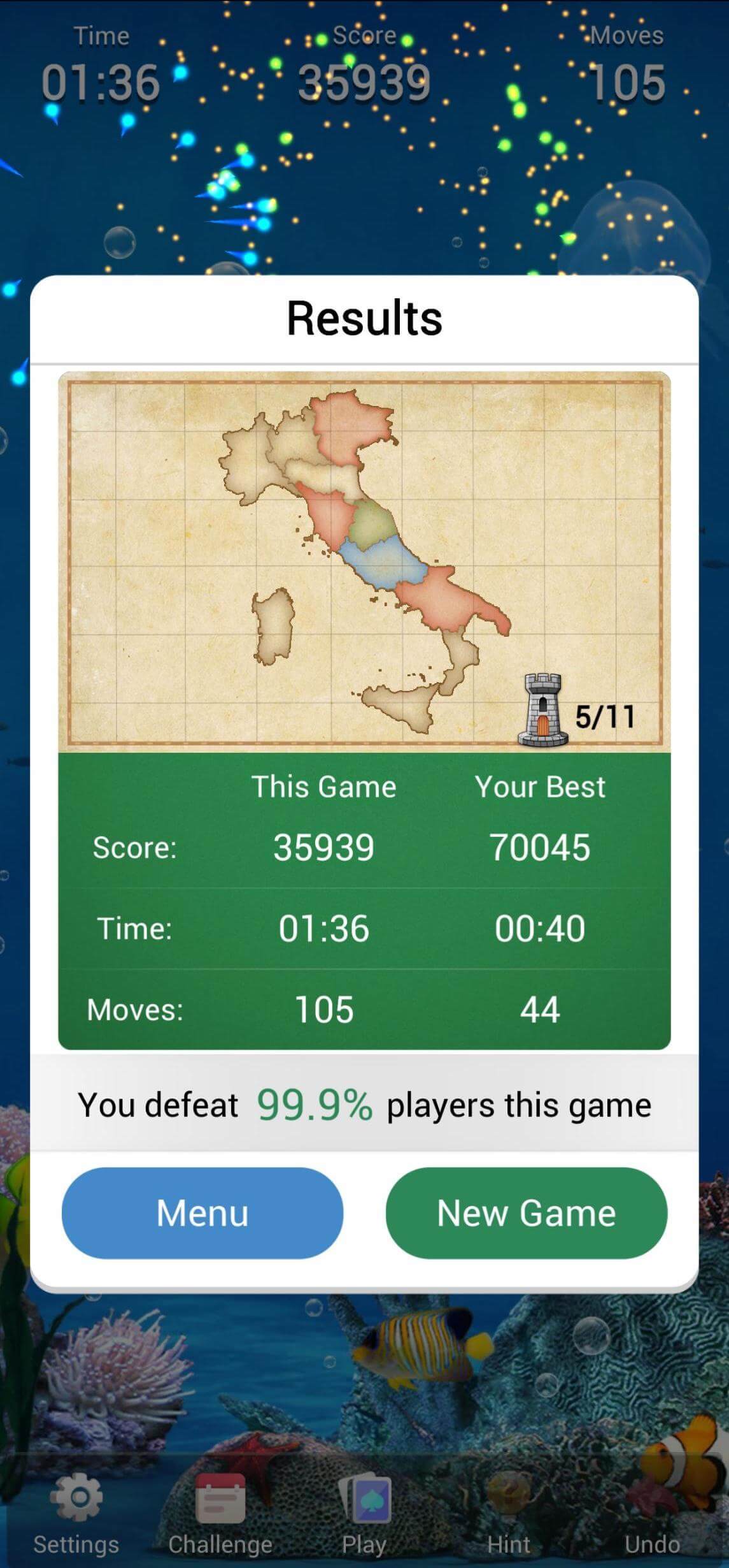 Screenshot of Tower Solitaire: Card Game
