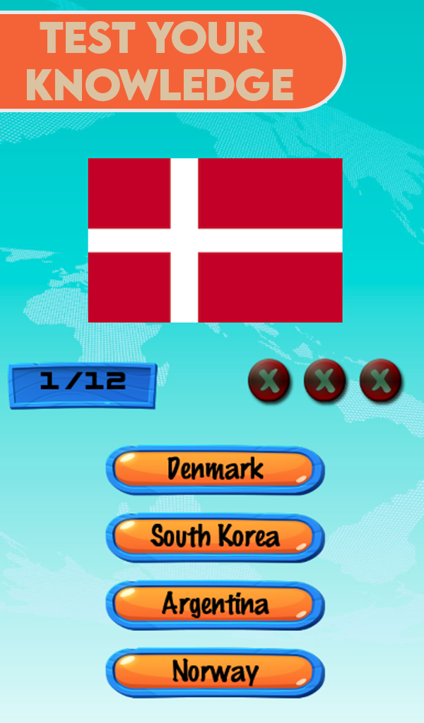 Flag Quiz World Mania Game Screenshot