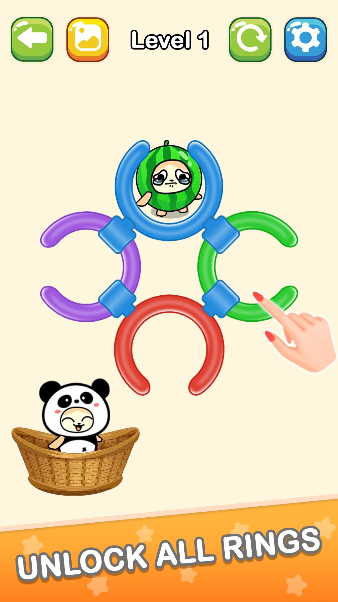 Rotate Ring: Rescue Fruit Cat 遊戲截圖