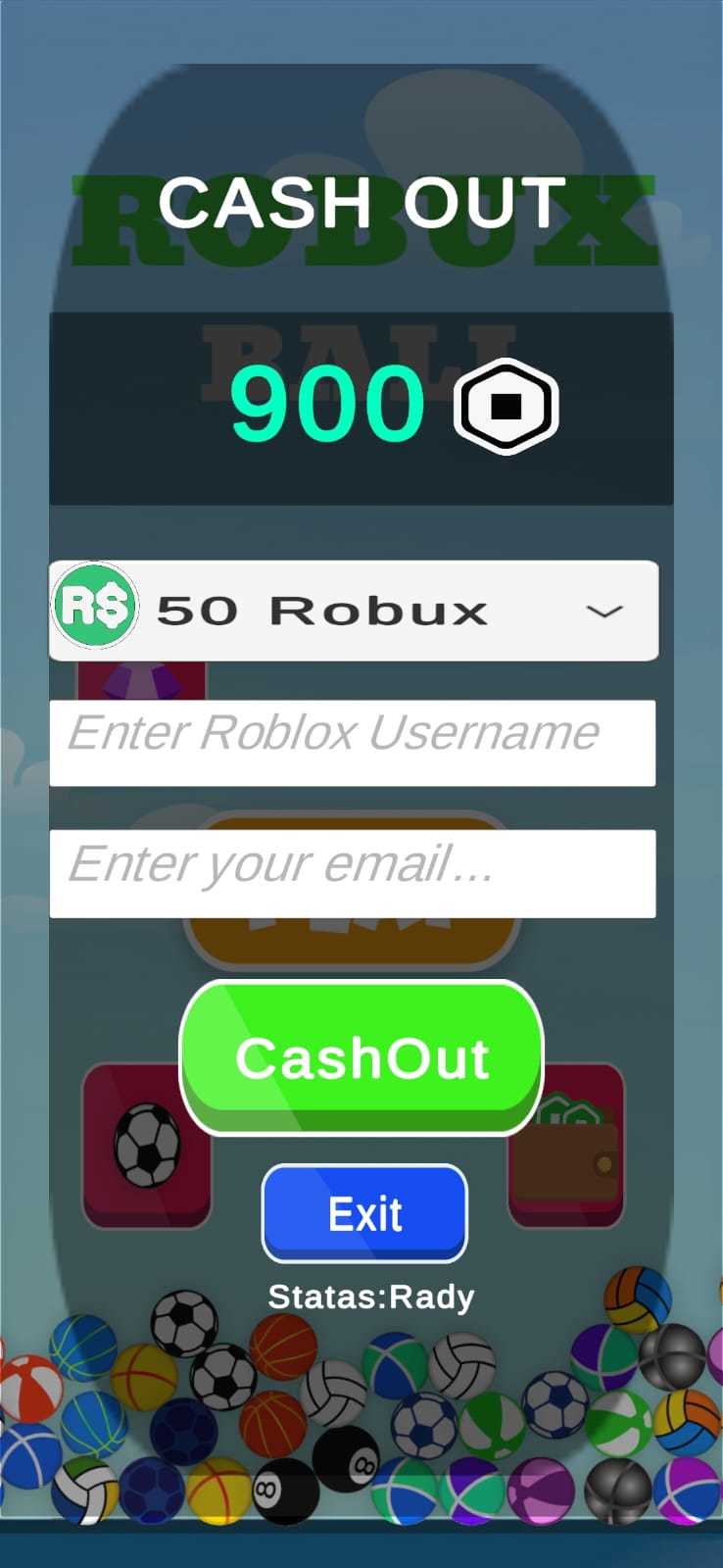 Robux Ball real robux game Game Screenshot