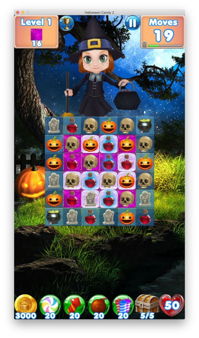 Screenshot of Halloween Candy 2 - halloween games offline puzzle