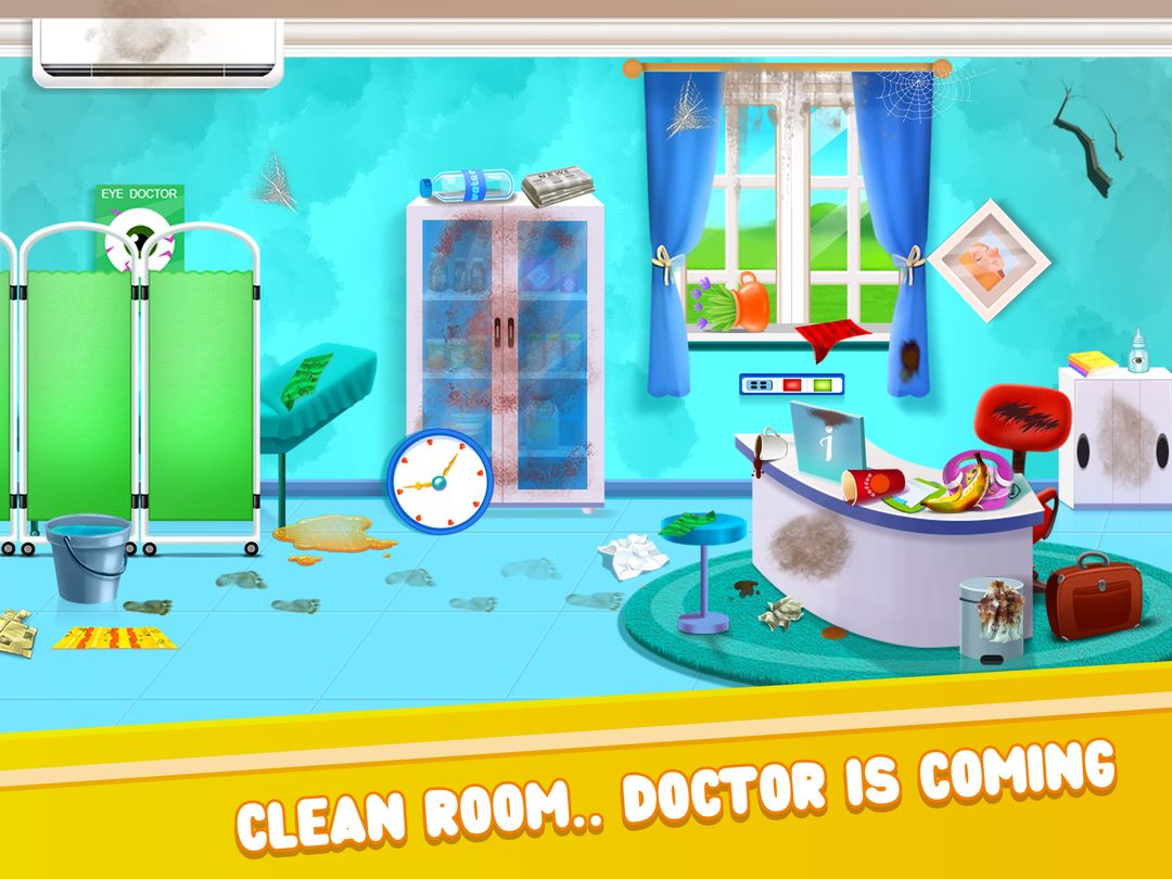 병원 청소 게임 - 당신의 병원 청소 유지 게임 스크린 샷