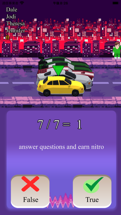 math quiz:math car racing Game Screenshot