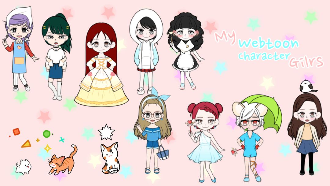 Screenshot of K-pop Webtoon Character Girls