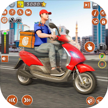 피자 음식 배달 자전거 남자