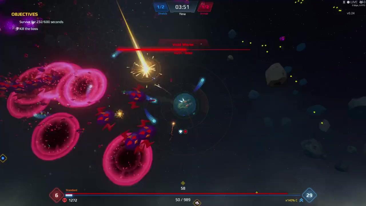 Sci-fi Roguelike Battlecruiser Bullet-heaven