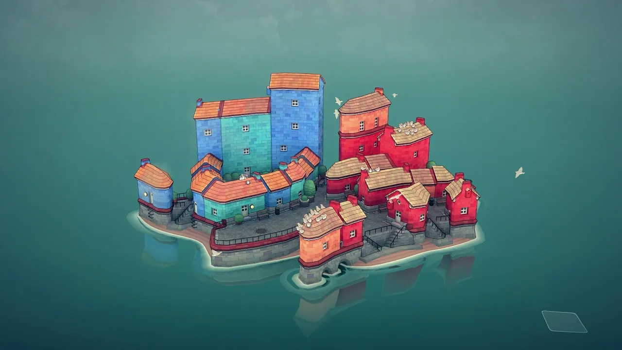 Screenshot of the video of Townscaper